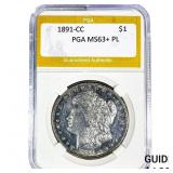 1891-CC Morgan Silver Dollar PGA MS63+ PL
