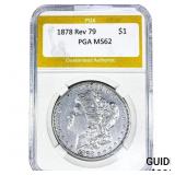 1878 Rev 79 Morgan Silver Dollar PGA MS62