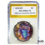 1878 8TF Morgan Silver Dollar PGA MS64+ PL VAM-14.