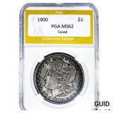 1900 Morgan Silver Dollar PGA MS62 Toned