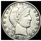 1915-D Silver Barber Half Dollar CLOSELY  UNCIRCU