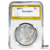 1897-S Morgan Silver Dollar PGA MS63+