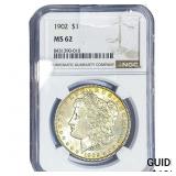 1902 Morgan Silver Dollar NGC MS62