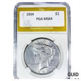 1934 Silver Peace Dollar PGA MS64