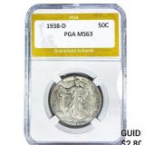 1938-D Walking Liberty Half Dollar PGA MS63