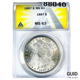 1887 Morgan Silver Dollar ANACS MS63