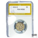 1914-D Buffalo Nickel PGA MS66