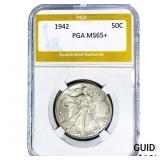 1942 Walking Liberty Half Dollar PGA MS65+