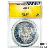 1896 Morgan Silver Dollar ANACS MS63 DMPL