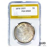 1878 7/8TF Morgan Silver Dollar PGA MS64