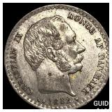 1882 Denmark Silver 10 Ore CLOSELY UNCIRCULATED