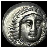 Greek Caris Hidrieus 351-342 BC Silver Drachm