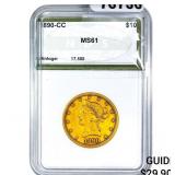 1890-CC $10 Gold Eagle NGS MS61