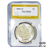 1884-CC Morgan Silver Dollar PGA MS66