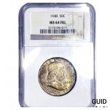 1948 Franklin Half Dollar NGC MS64 FBL