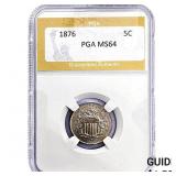 1876 Shield Nickel PGA MS64