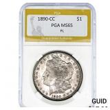 1890-CC Morgan Silver Dollar PGA MS65 PL