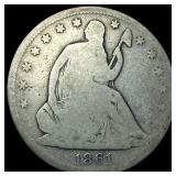 1861-O Silver Seated Liberty Half Dollar  NICELY