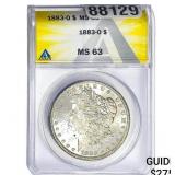 1883-O Morgan Silver Dollar ANACS MS63