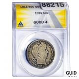 1915 Barber Half Dollar ANACS GOOD4