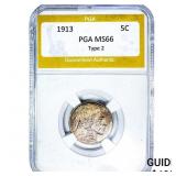 1913 Buffalo Nickel PGA MS66 Type 2