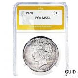 1928 Silver Peace Dollar PGA MS64