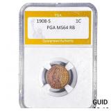 1908-S Indian Head Cent PGA MS64 RB