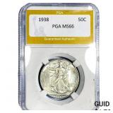 1938 Walking Liberty Half Dollar PGA MS66