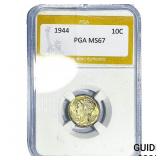 1944 Mercury Silver Dime PGA MS67