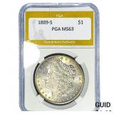 1889-s Morgan Silver Dollar PGA MS63
