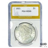 1921 Morgan Silver Dollar PGA MS66