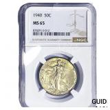 1940 Walking Liberty Half Dollar NGC MS65