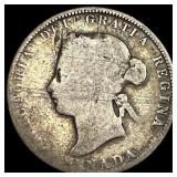 1874 Canada Silver 25 Cents LIGHTLY CIRCULATED
