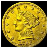1853 $2.50 Liberty Head Quarter Eagle CLOSELY UNCI