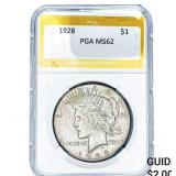 1928 Silver Peace Dollar PGA MS62