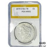 1879-S Rev 78 Morgan Silver Dollar PGA MS61