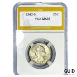 1940-S Washington Silver Quarter PGA MS66