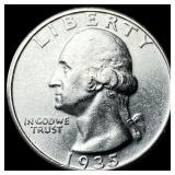 1935-S Silver Washington Quarter GEM BU