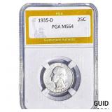 1935-D Washington Silver Quarter PGA MS64