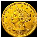 1852-O Gold $2.50 Quarter Eagle CLOSELY  UNCIRCUL