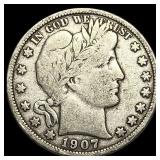 1907 Silver Barber Half Dollar NICELY  CIRCULATED
