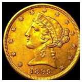 1899 Liberty Head Half Eagle $5 Gold  UNCIRCULATE