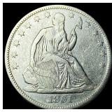 1861 Seated Liberty Half Dollar CLOSELY UNCIRCULAT