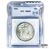 1942 Walking Liberty Half Dollar ICG MS65