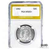 1942 Walking Liberty Half Dollar PGA MS65+