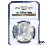 1883-O Morgan Silver Dollar NGC MS63