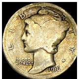 1916-D Silver Mercury Dime NICELY CIRCULATED