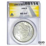 1886 Morgan Silver Dollar ANACS MS64