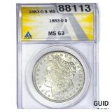 1883-O Morgan Silver Dollar ANACS MS63