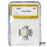1908 Barber Dime PGA MS64
